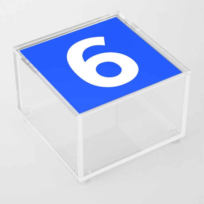 Number 6 (White & Blue) Acrylic Box