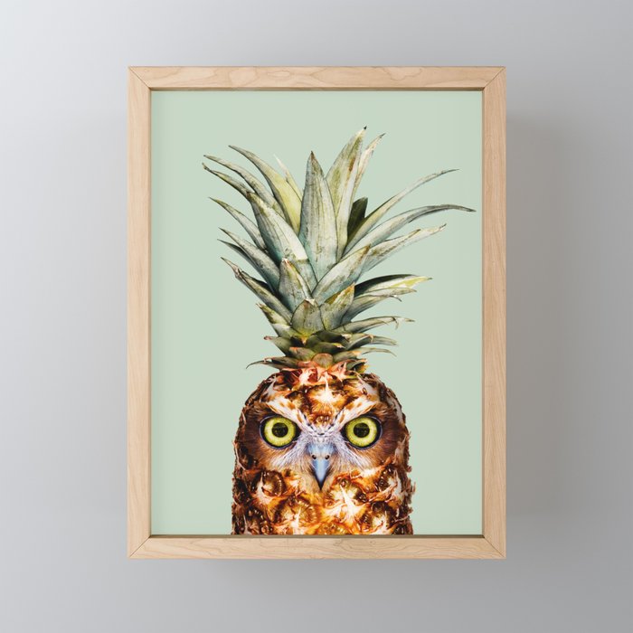 PINEAPPLE OWL Framed Mini Art Print