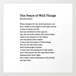 The Peace of Wild Things Art Print