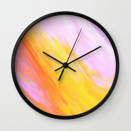 Ori Kayden Wall Clock | Graphicdesign, Abstract, Digital, Mixed Media, Yellow, Colors, Other, Colorful, Fluid, Popart 