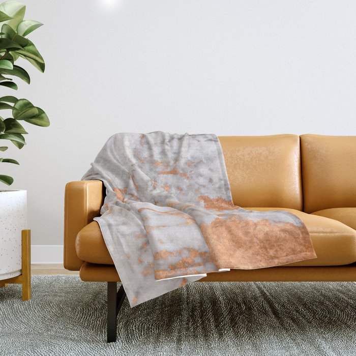 Copper Marble Throw Blanket