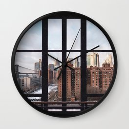 New York City Window View Wall Clock