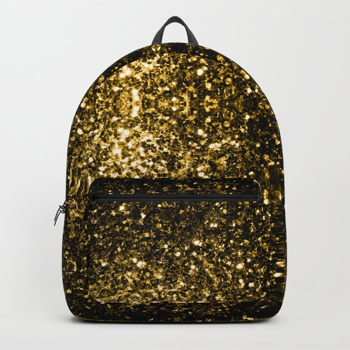 Dark gold yellow faux glitter sparkles Backpack by PLdesign | Society6