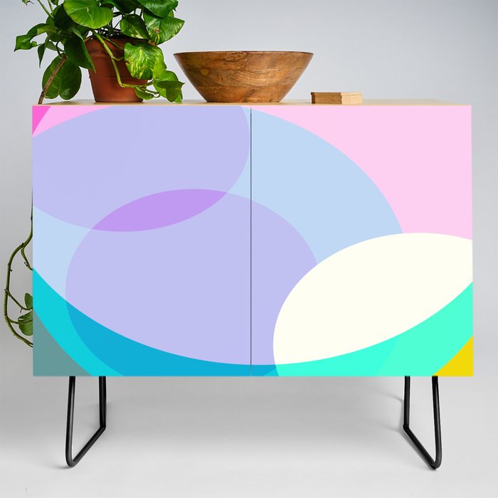Circles in Pastel Pink Credenza