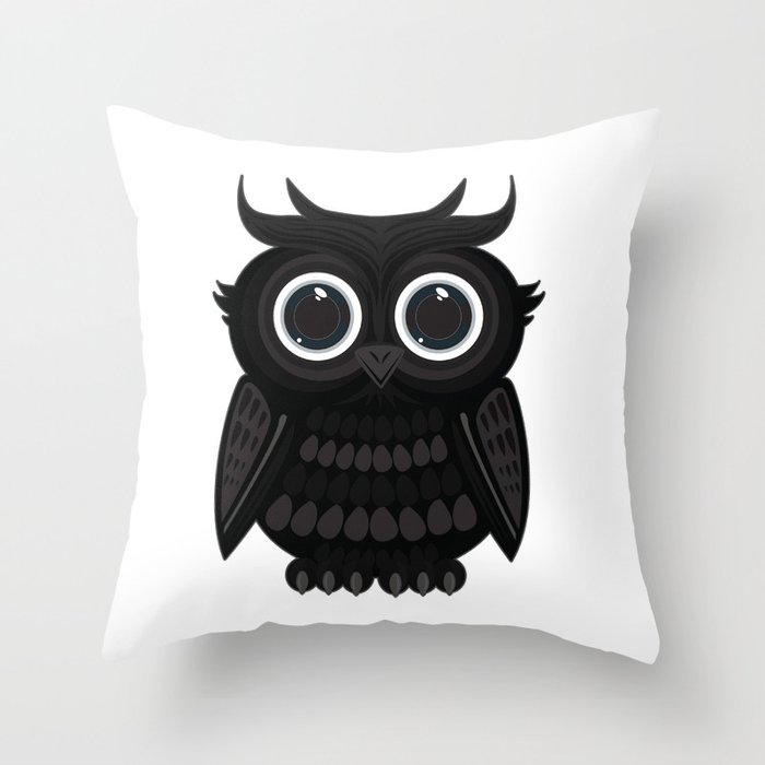 Black Owl Throw Pillow