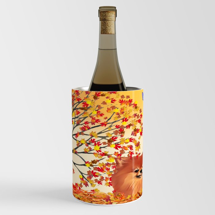 Chilli the Pom Pawtumn Wine Chiller by lovewithfluff Society6