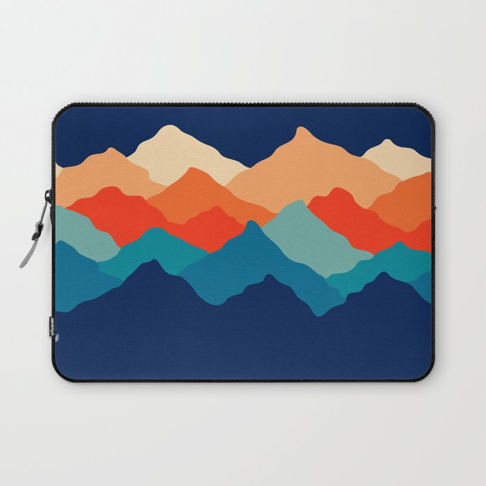 Retro 70s and 80s Classic Vintage Palette Mid-Century Minimalist Mountains Abstract Art Laptop Sleeve