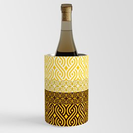 Yellow Plaits Pattern on Black and White Wine Chiller
