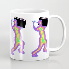 1980s Neon Silhouette with a Boombox Mug