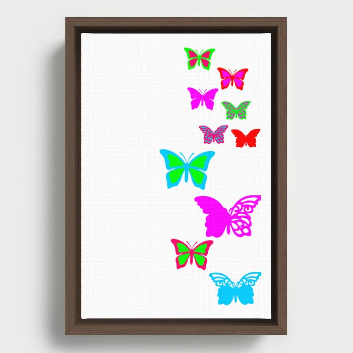 Colorful Butterflies Framed Canvas
