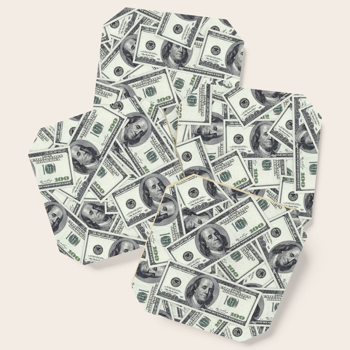 Giant Money Background 100 Dollar Bills 3d Render Of Thousands Of 100 Dollar Bills Coaster By Grandeduc