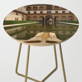 Courtyard at Alhambra palace, Granada, Spain Side Table