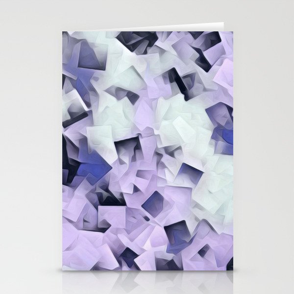 Geometric Stacks Lavender Blue Stationery Cards