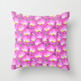 Pink Waterlily Tropical Water Lily Flowers Throw Pillow