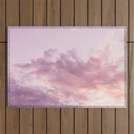 Pink Purple Fluffy Clouds Outdoor Rug