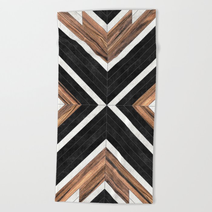 Urban Tribal Pattern No.1 - Concrete and Wood Beach Towel