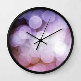 Purple and Pink Bokeh Dots Pattern Wall Clock