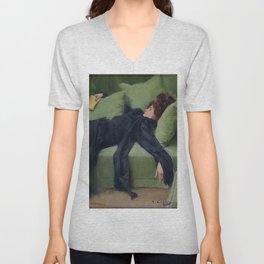 A DECADENT GIRL - RAMON CASAS V Neck T Shirt