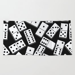 Black and white domino seamless pattern Beach Towel