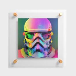Psychedelic Soldier Helmet Floating Acrylic Print