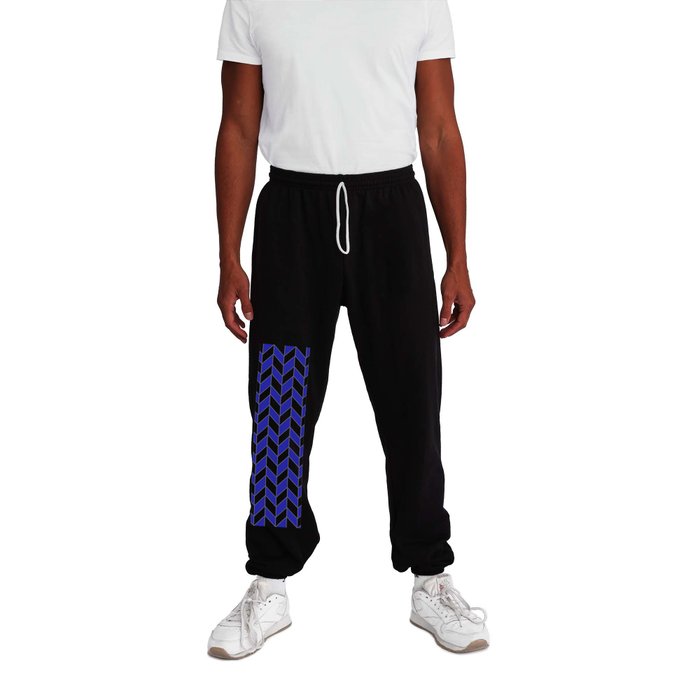 Herringbone (Navy Blue & White Pattern) Sweatpants