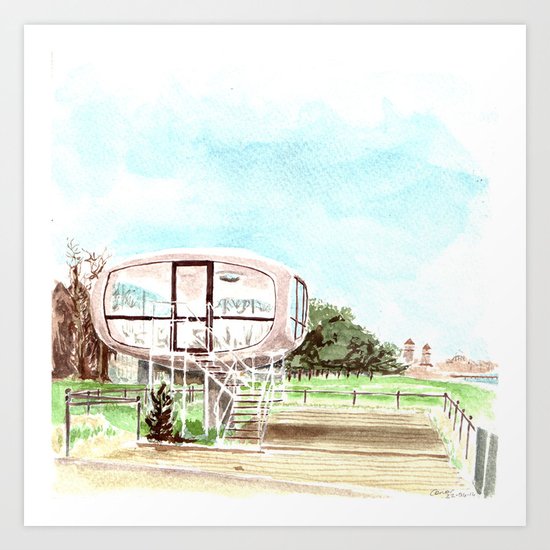 Lifeguard tower Binz Art Print