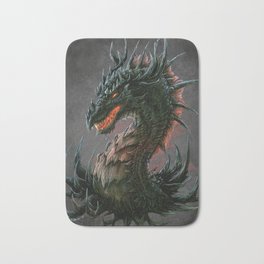 Regal Dragon Bath Mat | Animal, Dragon, Dragons, Fantasy, Fire, Drawing, Dark, Evil, Monsters, Digital 