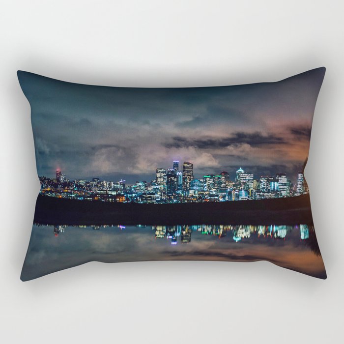 Seattle Skyline Rectangular Pillow
