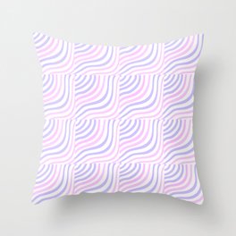 Pastel Pink and Purple Stripe Shells Throw Pillow
