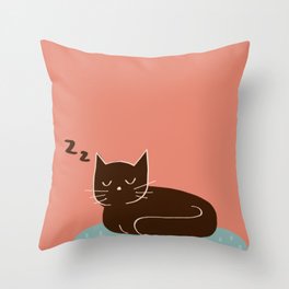 Sleepy Cat Throw Pillow