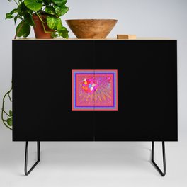 Maria's Sun on Larger Black Background Credenza