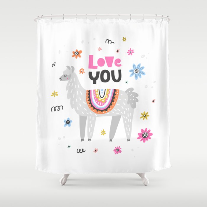 Love you lama Shower Curtain