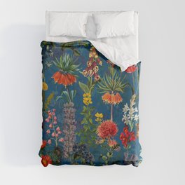 Vintage & Shabby Chic - Blue Midnight Spring Botancial Flower Garden Duvet Cover