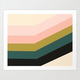 Retro Shapes 6 | Blush Pink and Green Art Print
