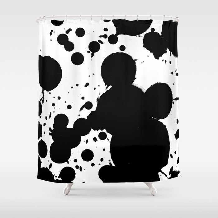 Ink droplets on paper background.  Shower Curtain