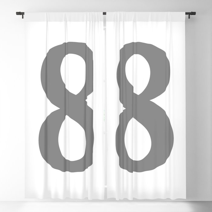 8 (GRAY & WHITE NUMBERS) Blackout Curtain
