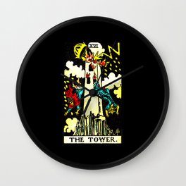 Vintage Tarot Card The Tower Wall Clock | 18Th, Retro, Tower, Cartomancy, Marseilles, Freemasonry, Vintage, Arcana, Style, Divination 