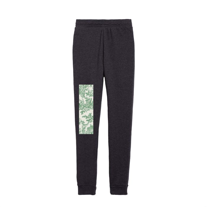 Green Toile de Jouy - 2 Kids Joggers