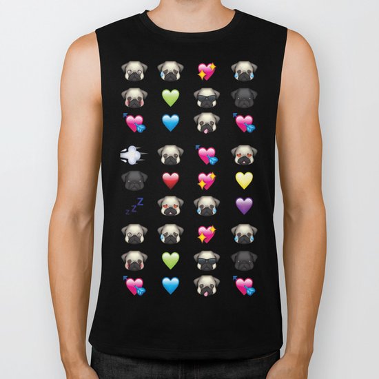 Emoji Pug Biker Tank