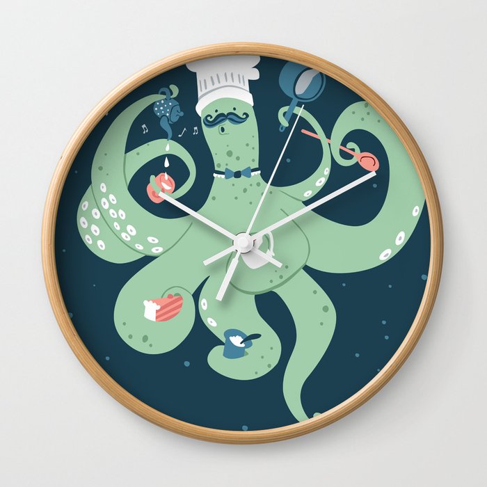 The Octopus Chef Wall Clock