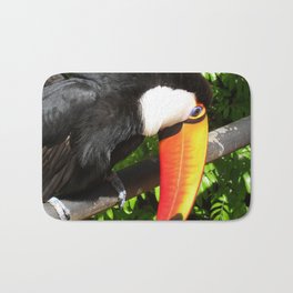 Brazil Photography - Wonderful Toco Toucan Looking Down From A Branch Bath Mat