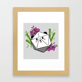 D20 Panda Flowers Framed Art Print