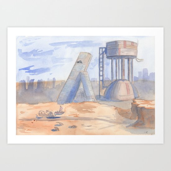 Wasteland Landscape Art Print By Chrisguillenart Society6