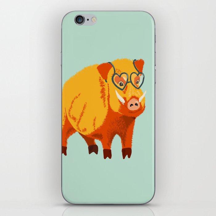 Funny Boar Pig Cute Geek iPhone Skin