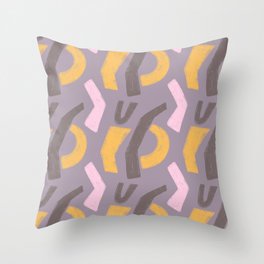 Abstract shapes on purple background Throw Pillow
