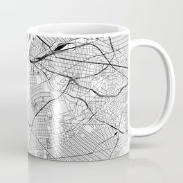 New York City White Map Coffee Mug | Illustration, Black And White, Minimal, Graphicdesign, New York City, Modern, Architecture, Black and White, Curated, Vector 