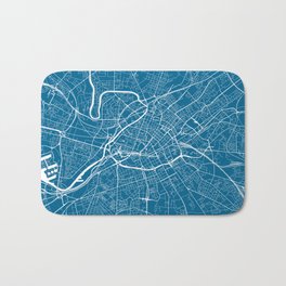 Manchester, UK, City Map - Blue Bath Mat | River, Britain, Digital, Manchester, Rail, United, Topography, Blue, Irwell, Salford 