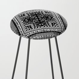 Black and white ethnic patchwork design Counter Stool