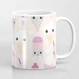 Cute kawaii summer Japanese ice cream cones and popsicle p Coffee Mug