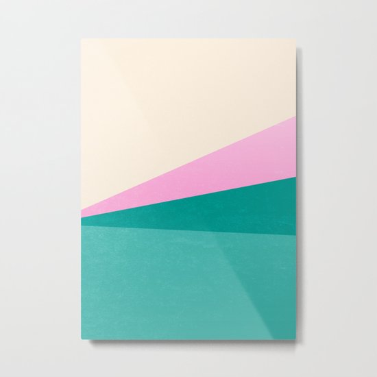 Stripe XIV Pink Summer Sunrise Metal Print